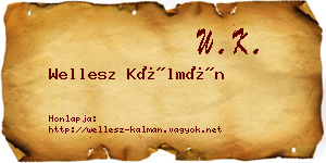 Wellesz Kálmán névjegykártya